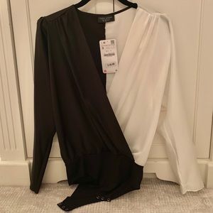 ZARA Black and white never been worn bodysuit